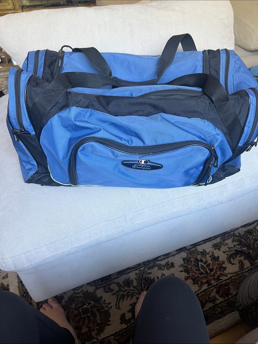 Champion Blue and Black Sports Duffel Bag